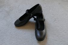 Image of New black leather School Shoes, girls. Start-rite, Florence, 5.5M (European 39)