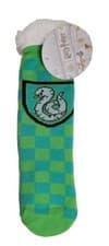 Image of Harry Potter Slytherin Sherpa Lined Non-Slip Women's Slipper Socks - One Size