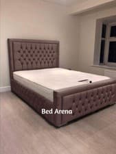 Image of Plush Velvet Cambridge Bed, Chesterfield Bed, Bed Frame In All Colours & Sizes