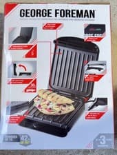 Image of George Foreman Small Electric Fit Grill Non-Stick, Healthy, Black, 760W