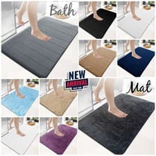 Image of Non Slip Bath Mats Bathroom Shower Mat Memory Foam Bath Mat Toilet Pedestal Mat