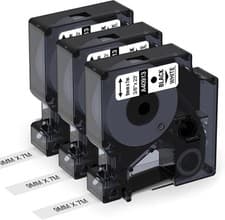 Image of 3X tape cartridge 40913 black on white background 9mm x 7m for D1 DYMO labeller