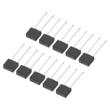 Image of 50Pcs DIP Mounted Miniature Square Slow Blow Micro Fuse, 2A 250V, Black
