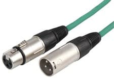 Image of STAGG - 3 Pin XLR Male to Female Microphone Lead 6m Green