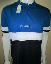 Image of 883 POLICE POLO SHIRT SHORT SLEEVE LOGO SLIM FIT 2XL 3XL PIT TO PIT 25.25in