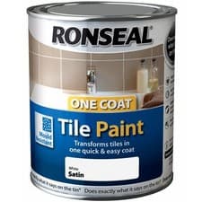 Image of Ronseal One Coat Tile Paint Satin 750Ml Kitchen Bathroom Tile Paint 5 Colours