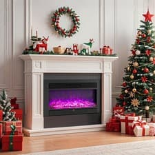 Image of 36-Inch Electric Fireplace with Adjustable Flame Colors-Black