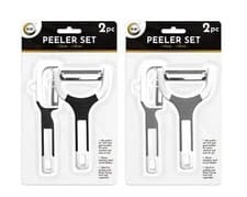 Image of 2PC Kitchen Peeler Slicer Set Fruit Vegetable Swivel Cutter Potato Peeling Tool