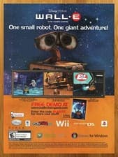 Image of 2008 Wall-E PS2 Xbox 360 Nintendo Wii DS PC Print Ad/Poster Video Game Promo Art
