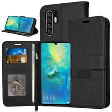 Image of Premium Flip Slim Leather Card Wallet Case Cover & Stand For Huawei P30 Pro