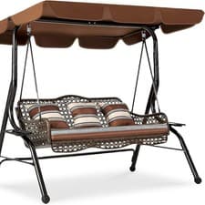 Image of 3 Seater Garden Swing Chair Adjustable Canopy Outdoor Bench Patio Yard