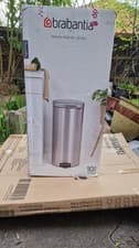 Image of Brabantia Newlcon Pedal Bin 30 Litre White Matt Steel New Soft Close Waste Bin
