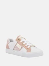 Image of Guess GFLOOM Pink And White Trainers Brand New With BOX and Bag