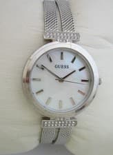 Image of GUESS WOMENS ARRAY WATCH GW0471L1 STAINLESS STEEL MILANESE CRYSTALS GENUINE