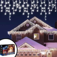 Image of Christmas LED Cool White Icicle Lights Snowing LED Fairy Light For Holiday Decor
