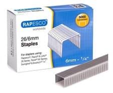 Image of Rapesco Galvanised Staples 26/6 mm S11662Z3 Box of 5,000 Silver