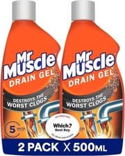 Image of Mr Muscle Drain Gel Unblocker Sink & Drain Cleaner Fast Acting 2 x 500 ml UK