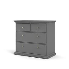 Image of Paris Matt grey 4 Drawer Chest of drawers (H)869mm (W)962mm (D)485mm