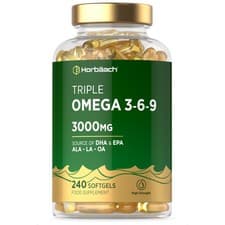 Image of Triple Omega 3 6 9 3000mg | 240 Softgels | High Strength EPA & DHA | by Horbaach