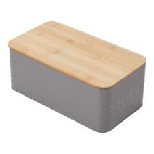 Image of Bread Bin with Bamboo Lid Kitchen Loaf Bread Storage Box Biscuit Food Container