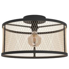 Image of Modern Ceiling Light In Black And Gold Metal Design With 1 Bulb GL1781