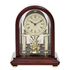 Image of Widdop Dark Walnut Rotating Pendulum Mantel Clock W3418