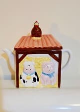 Image of Beautiful ENGLISH TEA POT Fine Porcelain Special Design Vintage Large 1.5 Litre