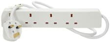 Image of Mercury 430.002UK 4 Gang Extension 1.0m Lead, 13A UK Plug, White