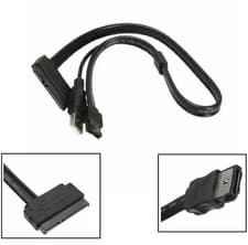 Image of For SATA 22-Pin to eSATA Data USB Powered Converter Adapter 2.5" HDD SSD New