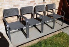 Image of Outsunny Garden Chairs Set of 4, Rattan Effect, Excellent Condition+ Cushions