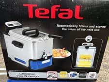 Image of Tefal F58M2 Oleoclean Pro Deep Fryer, Stainless Steel, Blue, 3.5 L Fat Capacity