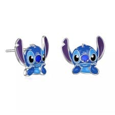 Image of Lilo & Stitch Silver Charm Earrings Stud Cute Ear Ring Christmas Gift Resistant