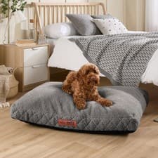 Image of Slumberdown Paws For Slumber Sherpa Large Pet Bed, Light Grey