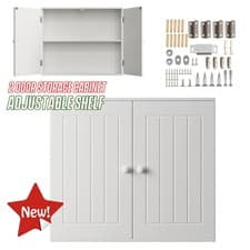 Image of Bathroom Cabinet Wall Mounted Freestanding Cabinet Kitchen Cupboard Storage Unit