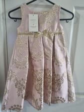 Image of Monsoon Pink Jacquard dress girls 2-3 years BNWT