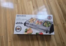 Image of Progress Food Buffet Server Warming Tray Hot Plate Chafing Dish 3 x 1.5L Pans