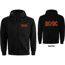 Image of AC/DC Ladies Zipped Hoodie: Logo (Back Print) OFFICIAL NEW