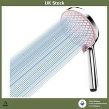 Image of High Pressure Handheld Shower Head 6 Spray Modes Pink Panel 1 Piece