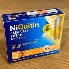 Image of NiQuitin 14mg Clear Patch Nicotine Step 2 Stop Smoking Aid (14 Patches)