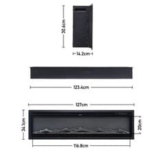 Image of LED Fireplace Media Wall Fire Wall Mounted Standing Electric Heater 40/50/60 in.