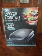 Image of George Foreman Family 4 Portion Grill Fat Reducing Health Grill New In Box