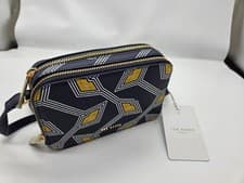 Image of BNWT Ted Baker Small Blue Body Camera Bag with Yellow Lip Design