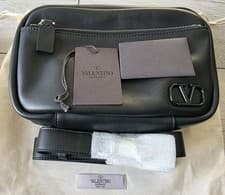 Image of Valentino Garavani V Logo Leather Crossbody Bag Made in Italy £1295