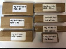 Image of 18g brad nails 7000 Mixed 15/20/25/32/38/45/50mm (7 x 1000 pks)