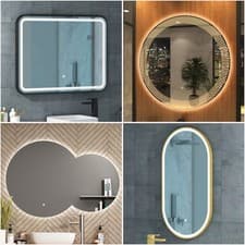 Image of LED Illuminated Bathroom Mirrors with Touch Sensor Frame & Frameless MultiSizes