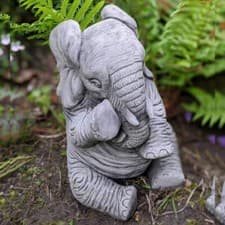 Image of Lovely Trunk-Down Large Elephant Garden Ornament