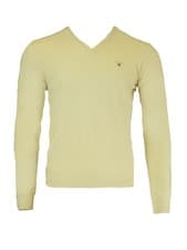 Image of GANT Men's Eggshell Superfine Lambswool V-Neck Sweater 86212 Sz M NWT