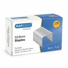 Image of RAPESCO 53/8mm; 5000 GALVANISED EASY ACTION STAPLES, 0750. free postage.