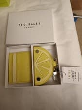 Image of TED BAKER Lemmonn faux-leather cardholder and keyring set brand new in box