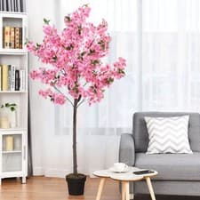 Image of 6ft Large Artificial Cherry Blossom Tree Pink Flowers Fake Plant Indoor Outdoor